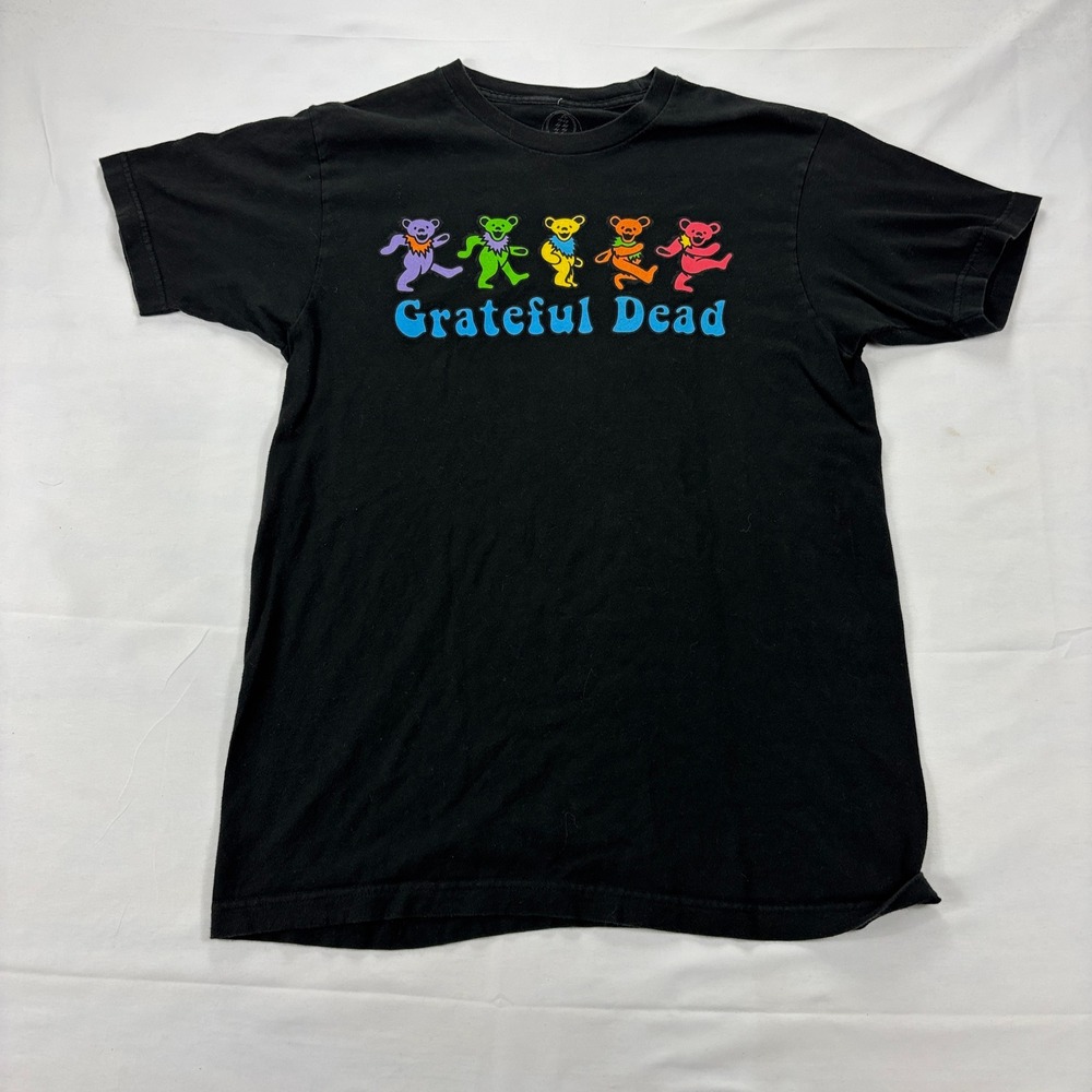Grateful Dead Dancing Bears Graphic T-Shirt Band Tee Black Size Medium M 2021